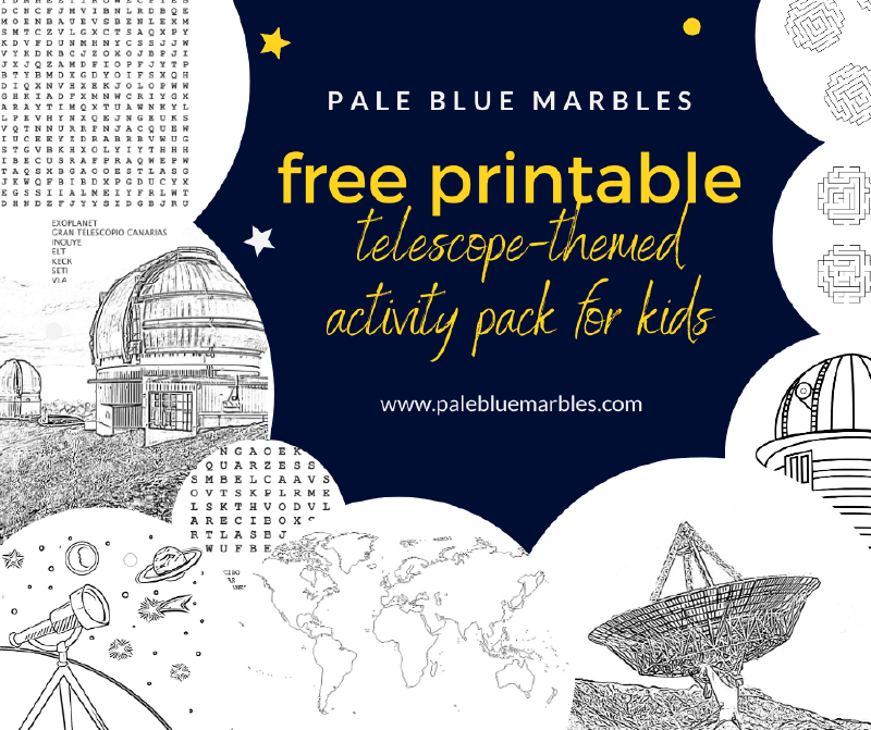 Telescope-themed activity pack