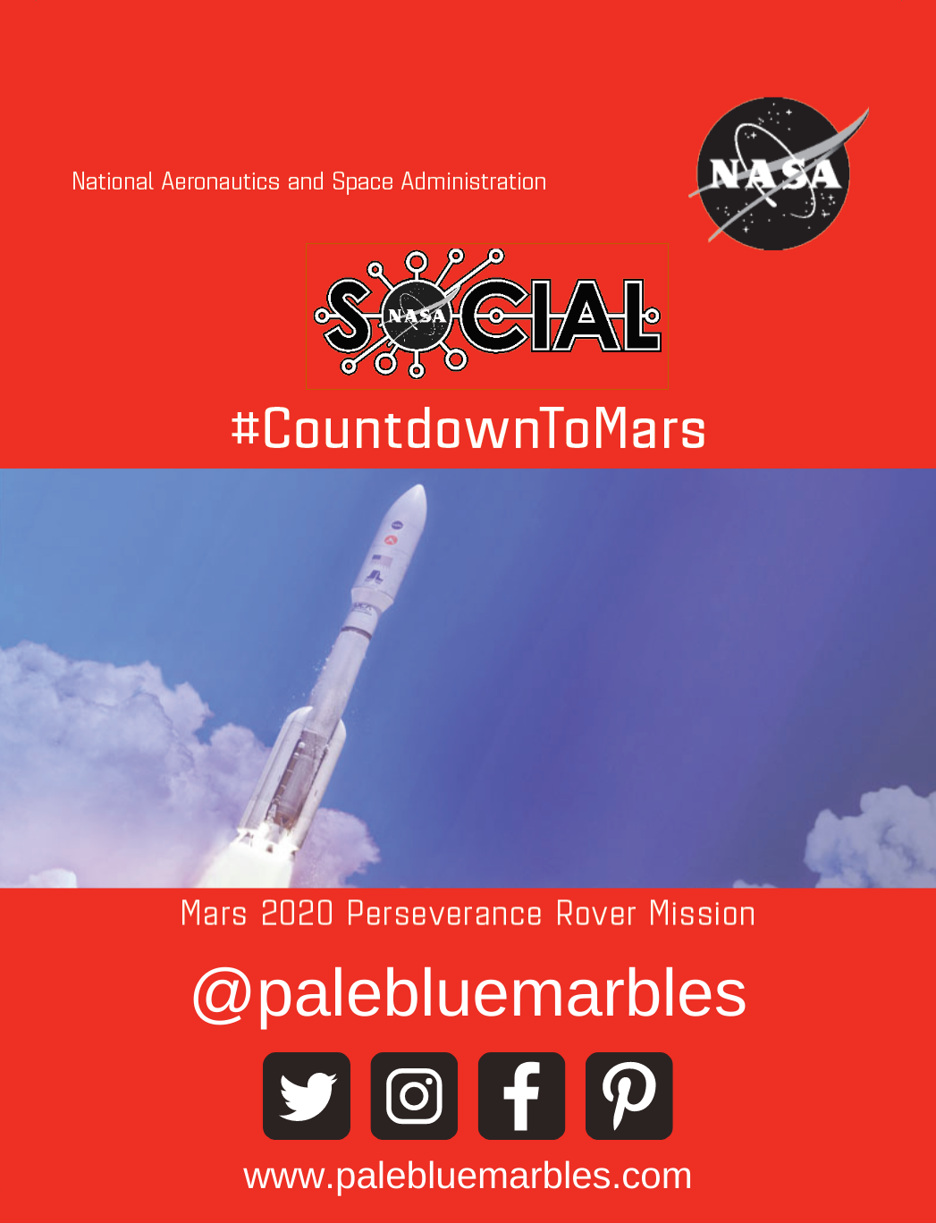 #CountdownToMars #NASAsocial badge for Pale Blue Marbles