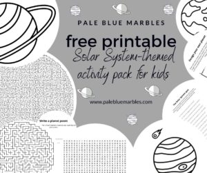Free Solar System printable activity pack for kids